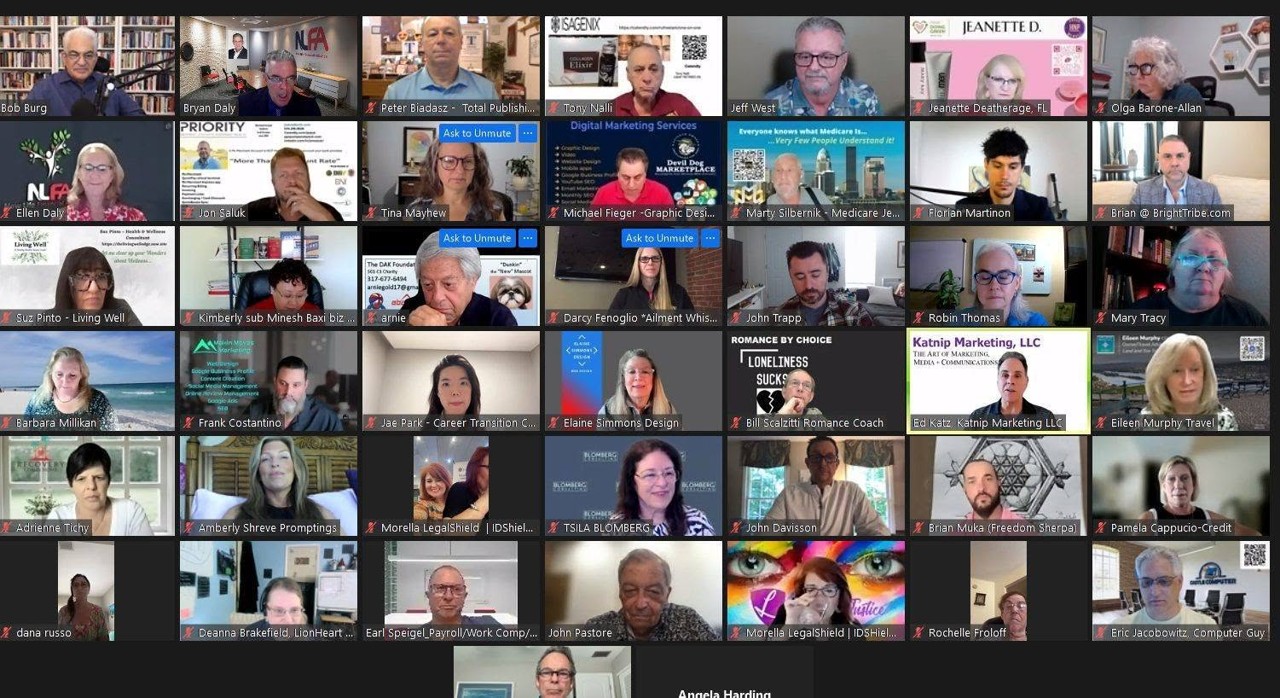 Large EPIC! virtual networking meeting grid